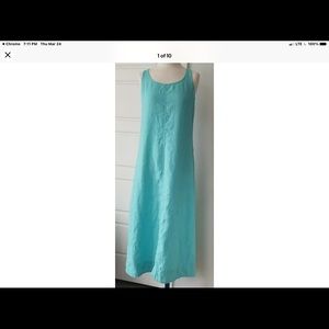 New super cute Jjill new in package aqua A-line linen dress with side pockets